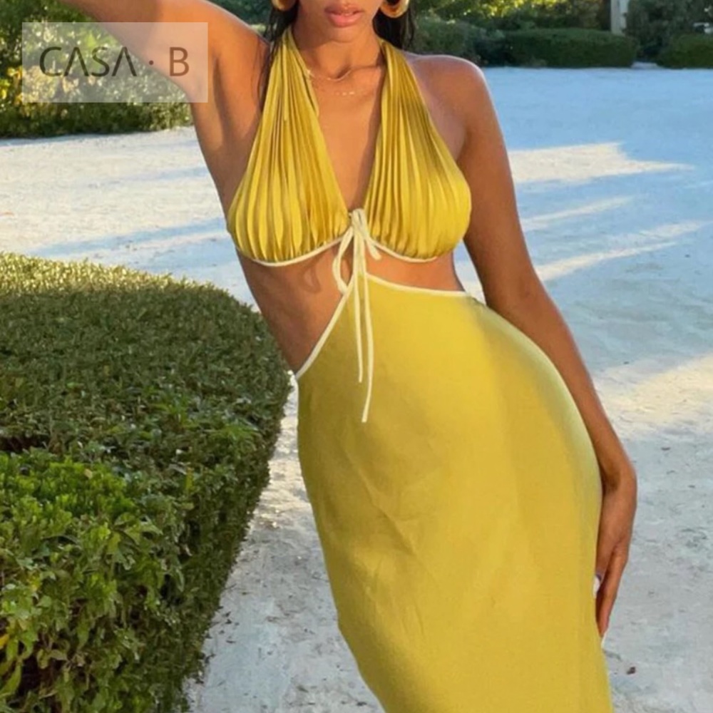 CASA B | Adelaide Pleat Cut-Out Dress